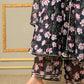 Pomcha Jaipur Black Saadgi Pink Lotus Anarkali Set | Swadesiicart