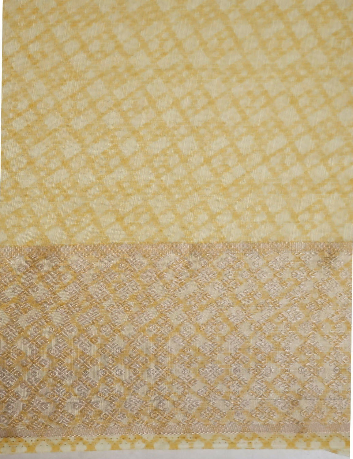 Shades Of Lemon Yellow With Floral Design Semi Chanderi Saree By Gayathri Reddy Designer Studio | Swadesiicart