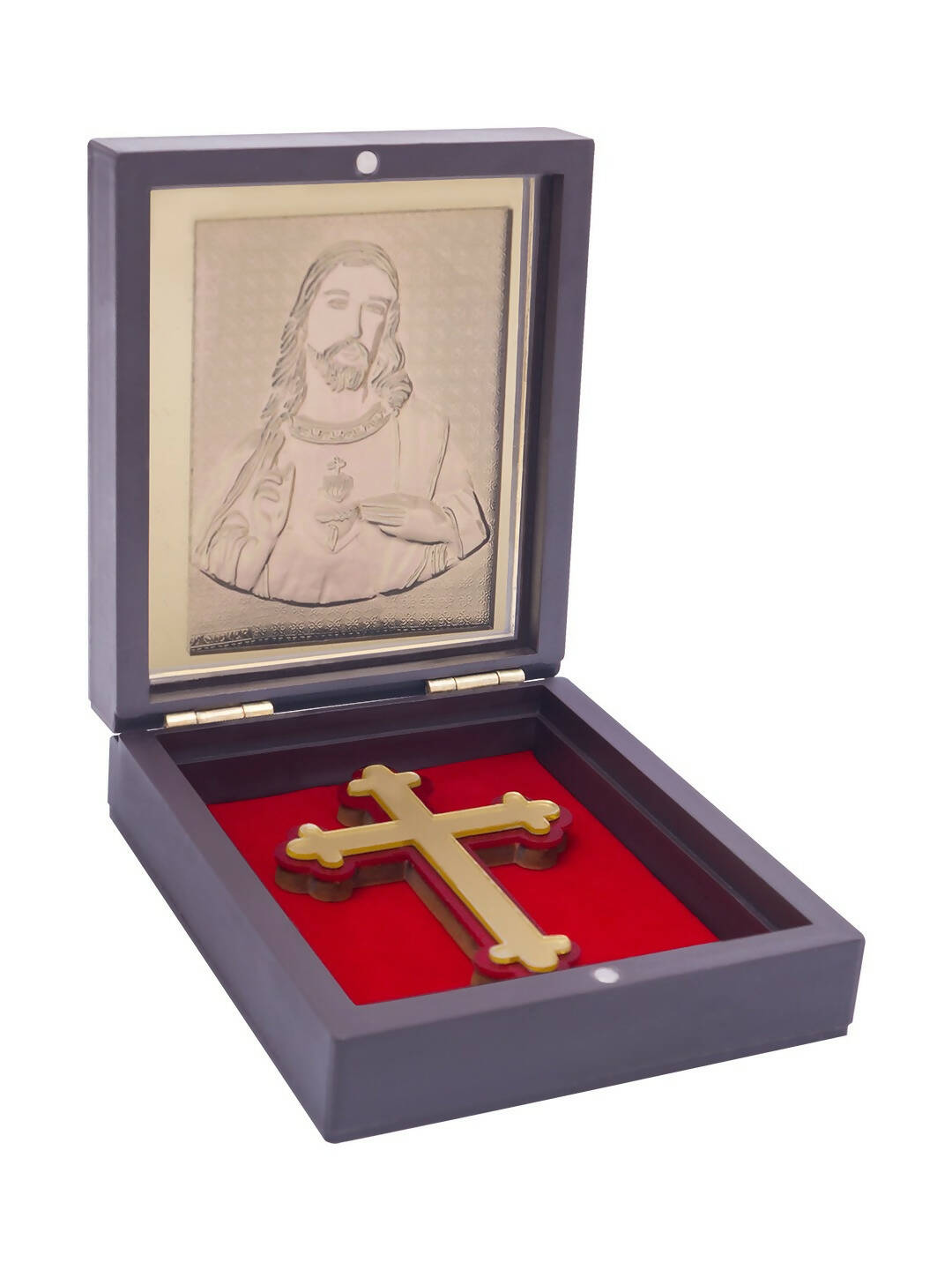 Golden Peacock Brown & Red 24 Ct Gold Foil Lord Jesus Christ | Swadesiicart
