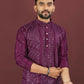 Anaita Purple Embroidered Silk Straight Kurta