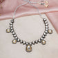 Dual Tone Kundan Neckpiece (silver) - Ruby Raang | Swadesiicart