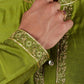 Bluesaanchi Men's Sunshine Handwoven Embroidered Apple Green Kurta Set | Swadesiicart