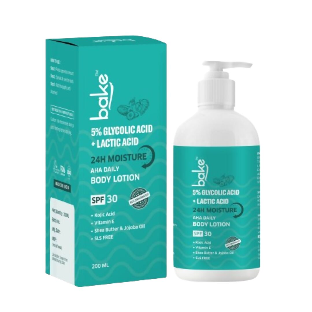 Bake 5% AHA Exfoliating Body Lotion SPF 30 | Swadesiicart