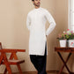 White Viscose Designer Chikankari Embroidery Work Men's Kurta - Mahotsav | Swadesiicart