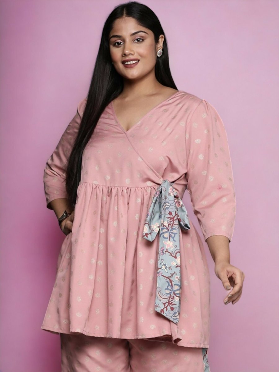 Ahalyaa Women's Traditional wear Tunic - Pink | Swadesiicart