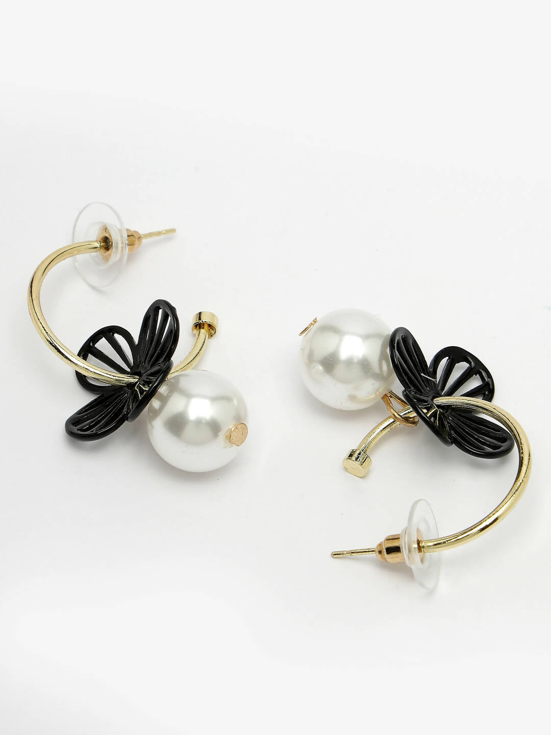 NVR Women Gold-Toned Teardrop Shaped Drop Earrings | Swadesiicart