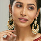 Nuyug 22K Gold-Plated Kundan Stone Studded & Pearl Beaded Chandbalis | Swadesiicart