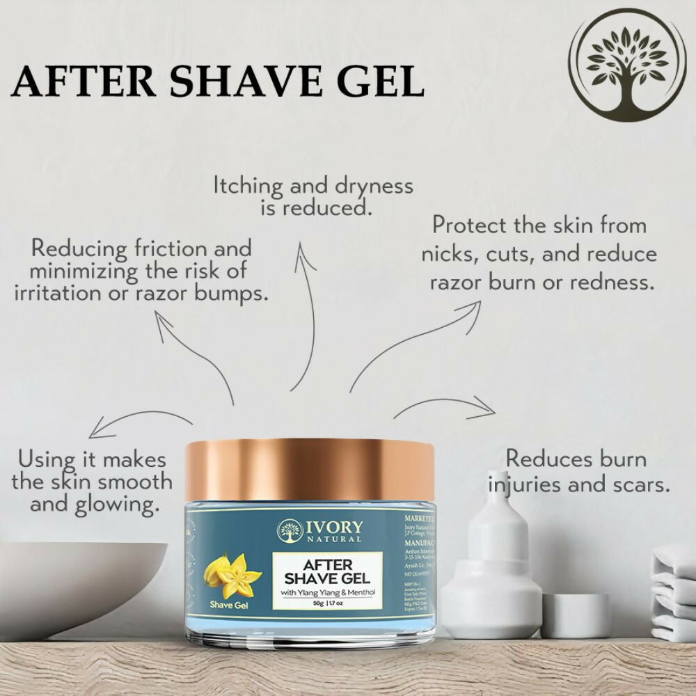 Ivory Natural After Shave Gel For Gentle Post-Shave, Reduced Facial Worries | Swadesiicart