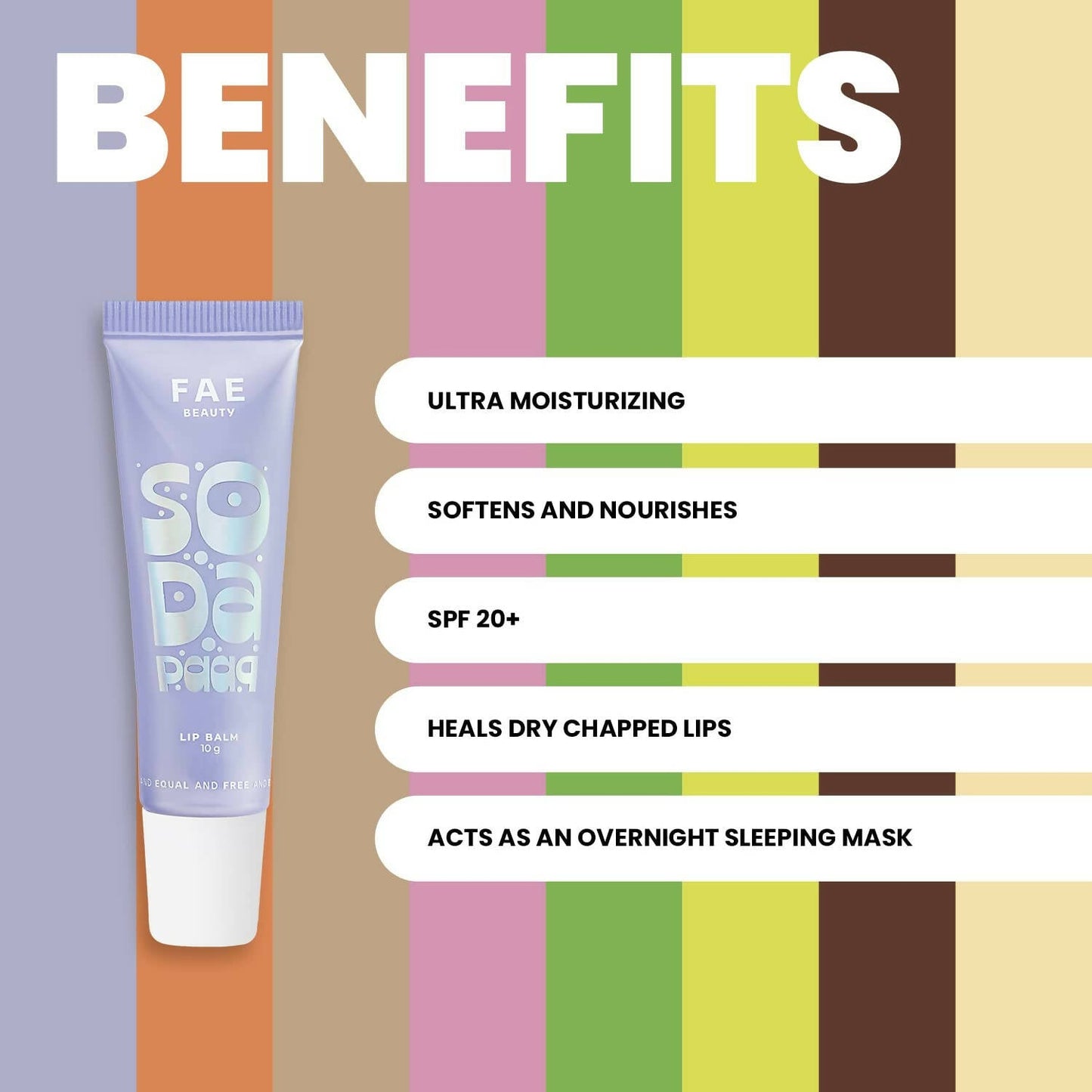 FAE Beauty Soda Paap Ice Cream Soda Lip Balm SPF 20+ - Untinted with Subtle Shimmer - Swadesiicart