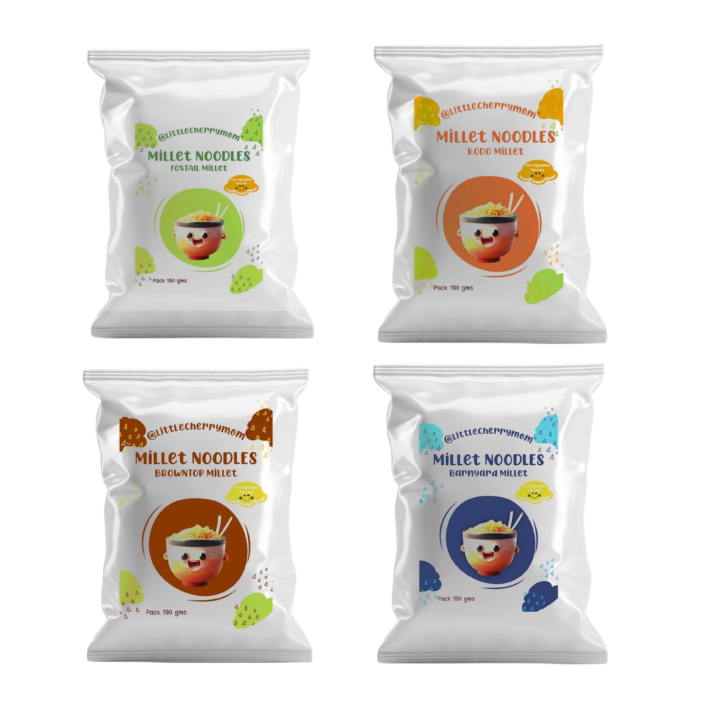 Littlecherrymom Millet Instant Noodles (Super Combo) | Swadesiicart