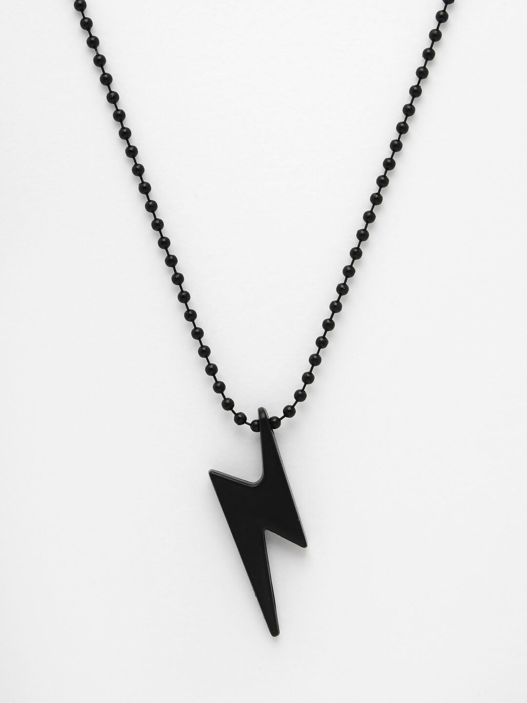 NVR Men's Set of 2 Black & Silver Flash Pendent With Chain - Swadesiicart