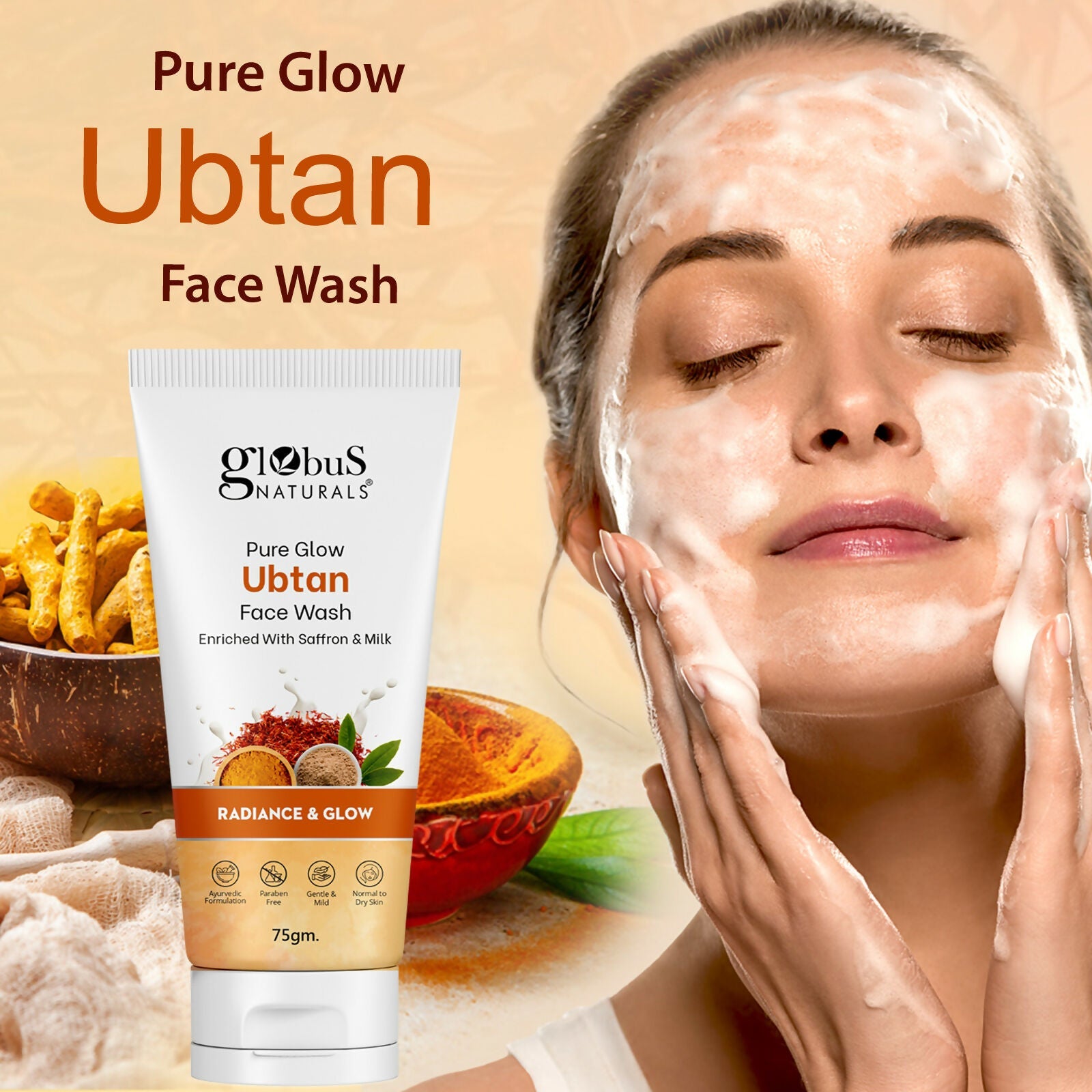 Globus Naturals Pure Glow Ubtan Face Wash | Swadesiicart