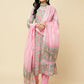 Designer Stylish Pink Cotton Blend Stitched Suit With Dupatta - Tanisha | Swadesiicart
