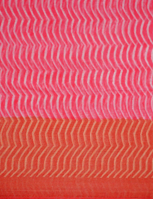 Shades Of Peach Mix Orange With Lehariya Design Semi Chanderi Saree By Gayathri Reddy Designer Studio | Swadesiicart