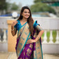 PR Fashion Magenta Soft Banarasi Silk With Zari Weaving Meenakari Design Saree | Swadesiicart