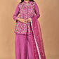 Morchari Women And Hand Embroidery Palazzo Set-Purple - Swadesiicart