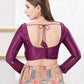 Joban Fashion Magenta Gajji Silk Elbow Sleeveless Back Open Blouse - Swadesiicart