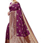 Vamika Banarasi Jacquard Weaving Purple Saree (Siri Purple) | Swadesiicart
