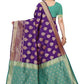 Vamika Banarasi Jacquard Weaving Purple Saree (Dangal Purple) | Swadesiicart