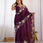 Vamsee Sharmila Purple Tissue Silk Saree - Swadesiicart