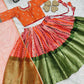 Jyoti Fashion Gorgeous Orange Pure Kota Silk Print with Zari Woven Kids Lehenga Choli Set | Swadesiicart