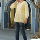 Juniper Women's Lemonyellow Printed A-Line Tunic | Swadesiicart