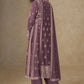 Anaita Purple Chinon Silk Stitched Suit with Embroidery & Sequence Work