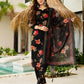 The52 Black Women's Gorgeous Printed Silk Blend Fabric Straight Kurta, Pant and Dupatta Set - Swadesiicart