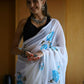 Vamsee Laxmi White Georgette Saree - Swadesiicart