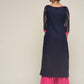 Cheera Hand Block Print Navy Straight Kurta (MAAI-068K)
