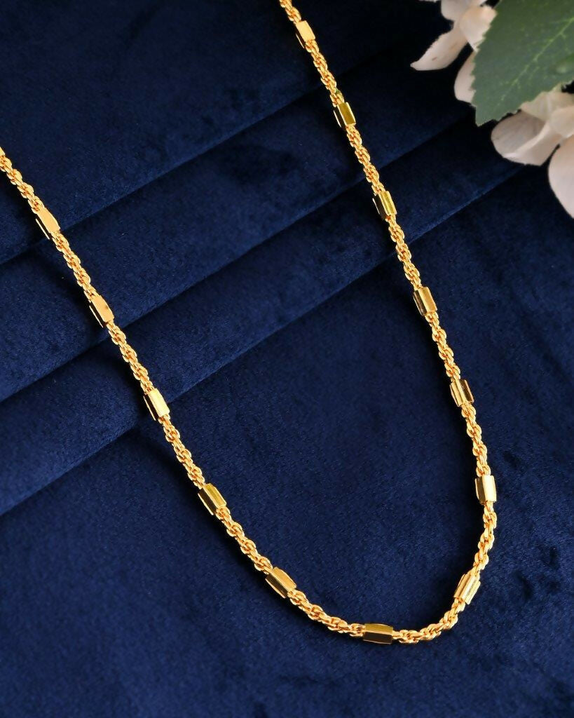 VOJ Gold-Polished Pipe Chain For Men | Swadesiicart