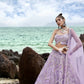 House of Panchhi Mauve Net Multi Sequins with heavy Zarkan embroidery Lehenga choli & Dupatta | Swadesiicart