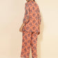 Janasya Women's Peach Chiffon Lurex Floral Printed Festive Regular Co-ords - Swadesiicart