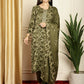 Jyoti Fashion Women's Green Pashmina Floral Digital Printed Kurta with Trouser & Dupatta | Swadesiicart