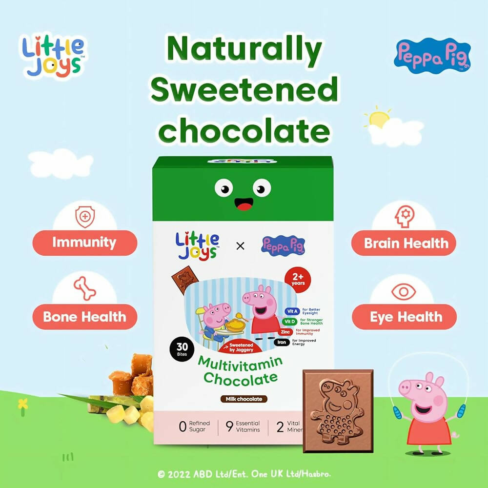 Little Joys x Peppa Pig Multivitamin Milk Chocolate for Kids (2-12 yrs) - Swadesiicart