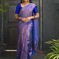 Vamika Weaving Banarasi Jacquard blue Kanjivaram Saree | Swadesiicart