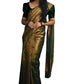 Vamika Weaving Banarasi Jacquard Green Kanjivaram Saree | Swadesiicart