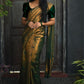 Vamika Weaving Banarasi Jacquard Green Kanjivaram Saree | Swadesiicart
