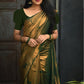 Vamika Weaving Banarasi Jacquard Green Kanjivaram Saree | Swadesiicart