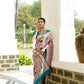 Vishnu Weaves Women's Rama Paithani Silk Zari Woven Saree with Unstitched Blouse - Swadesiicart