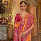 Orange Banarasi Weaving, Ultra Aqua Finish, Zari Work Banarasi Silk Saree - Rath Kunti - Swadesiicart