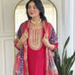 The52 Rani Gorgeous Embroidered Chanderi Silk Fabric Straight Kurta Pant with Dupatta Set - Swadesiicart