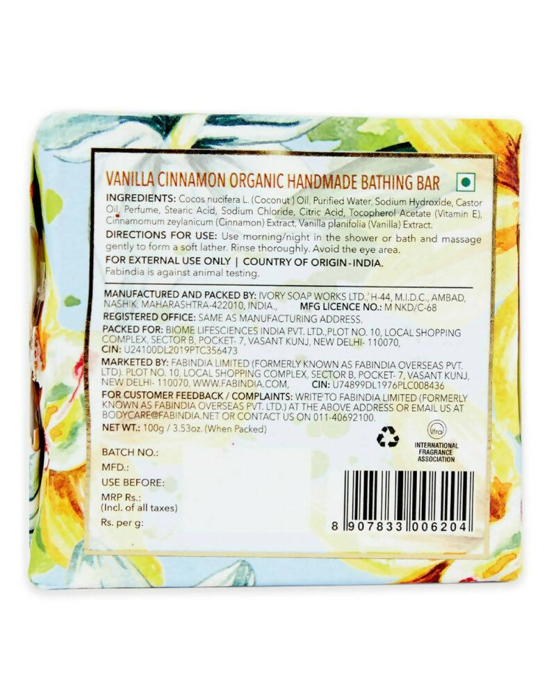 Fabessentials Vanilla Cinnamon Handmade Bathing Bar - Swadesiicart
