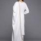 Ahalyaa Women White Ethnic Motifs Embroidered Aari Work Pashmina Kurta with Salwar & With Dupatta | Swadesiicart