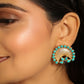 Nuyug Turquoise Crescent Earrings | Swadesiicart