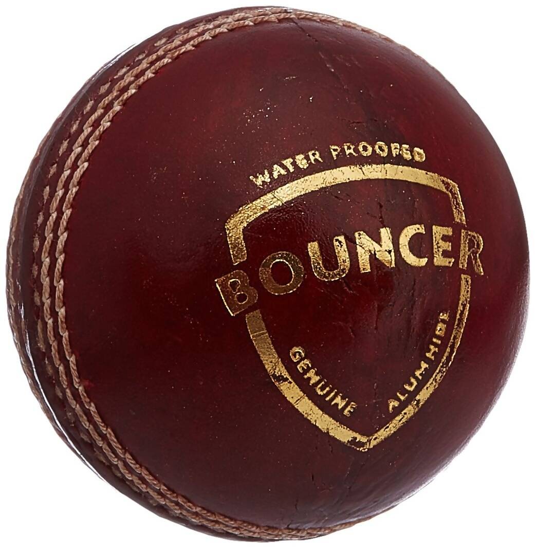 SG Bouncer Leather Ball - Red - Swadesiicart