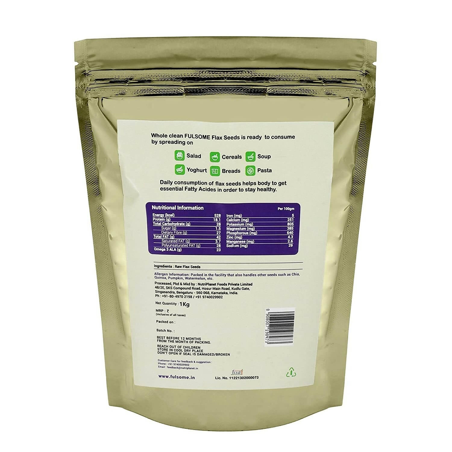 Fulsome Raw Flax Seeds - Swadesiicart