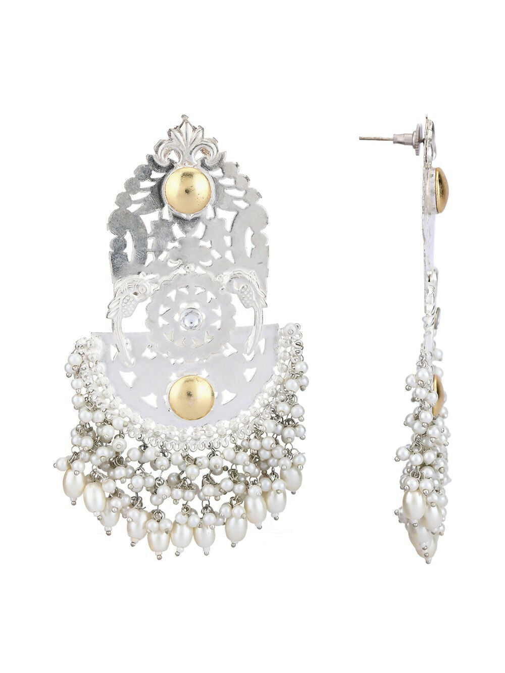 Joban Fashion Women Ghungroo Style Silver Tone Earrings | Swadesiicart
