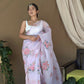 Vamsee Khadi Khatali Pink Khadi Organza Saree - Swadesiicart