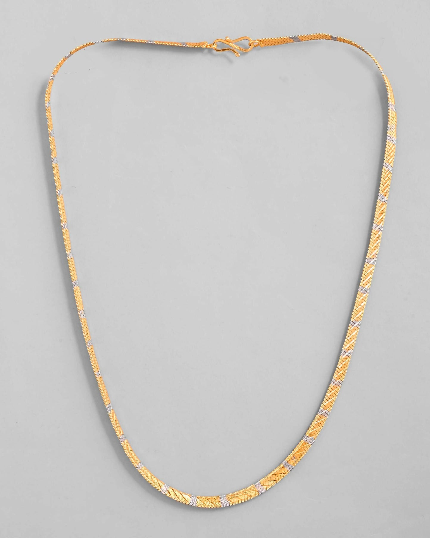 VOJ Dual Toned Self Designed Gold-Polished Chain For Men | Swadesiicart